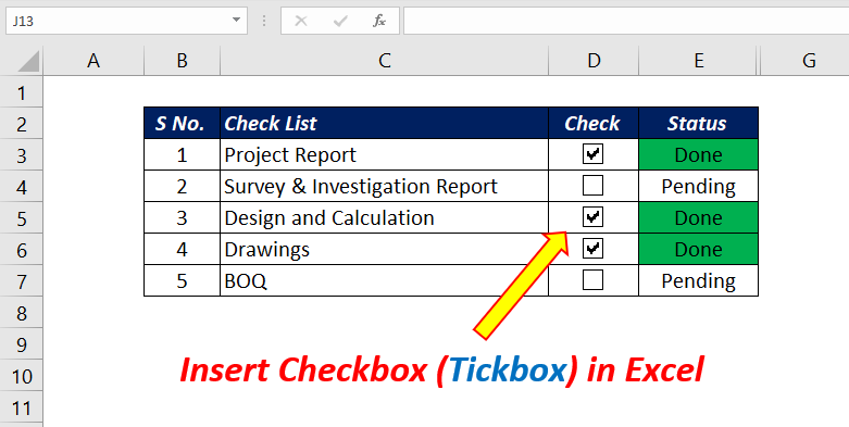 checkbox in excel for mac