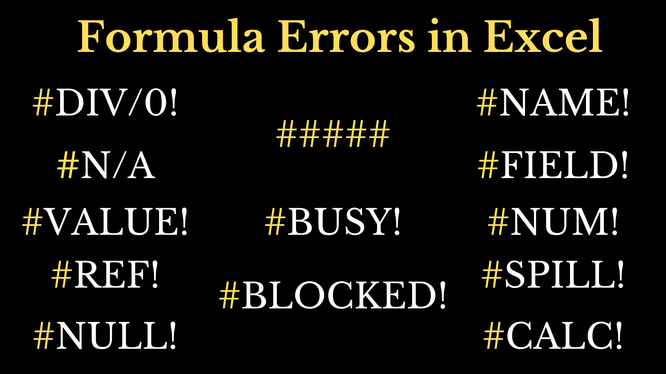 Formula Errors in Excel - XL n CAD