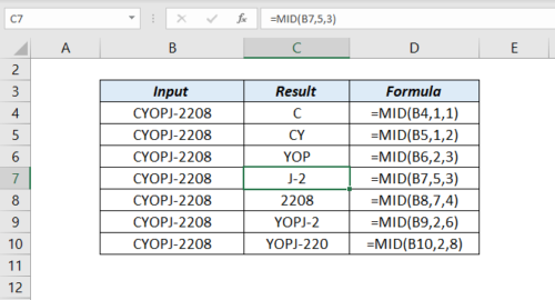 MID Function - XL n CAD