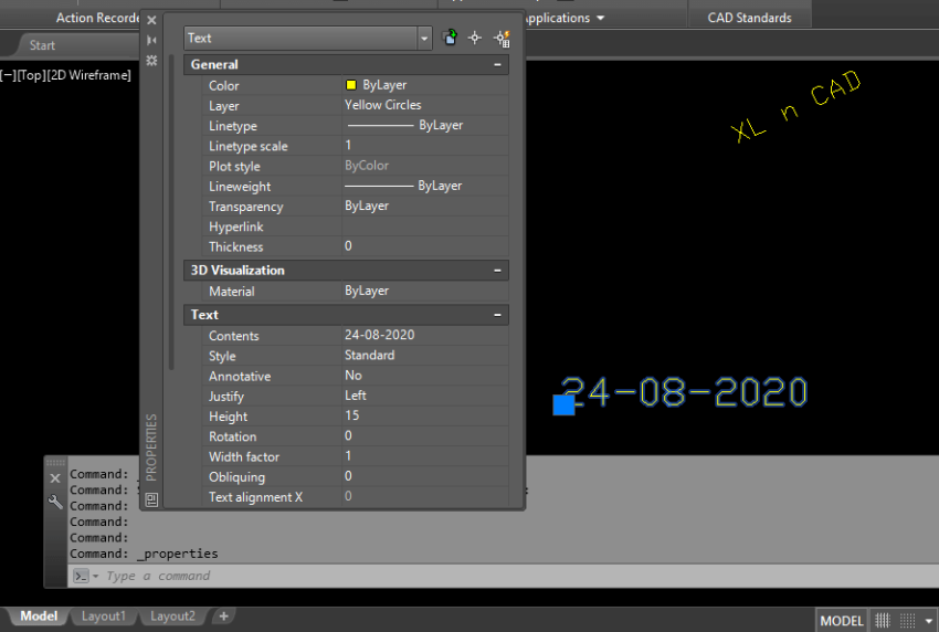 Macro to Create Text in AutoCAD Drawing - XL n CAD