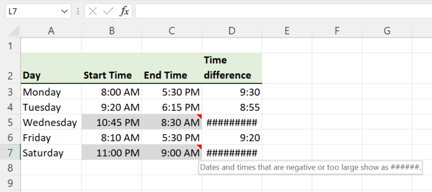 Calculate Time difference and Total Hours worked in Excel - XL n CAD