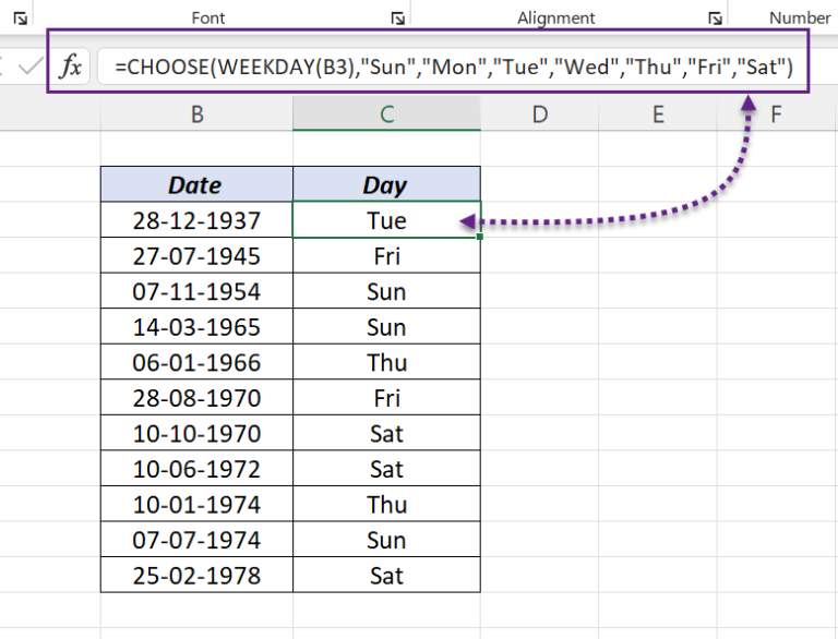 find-day-name-from-date-in-excel-xl-n-cad