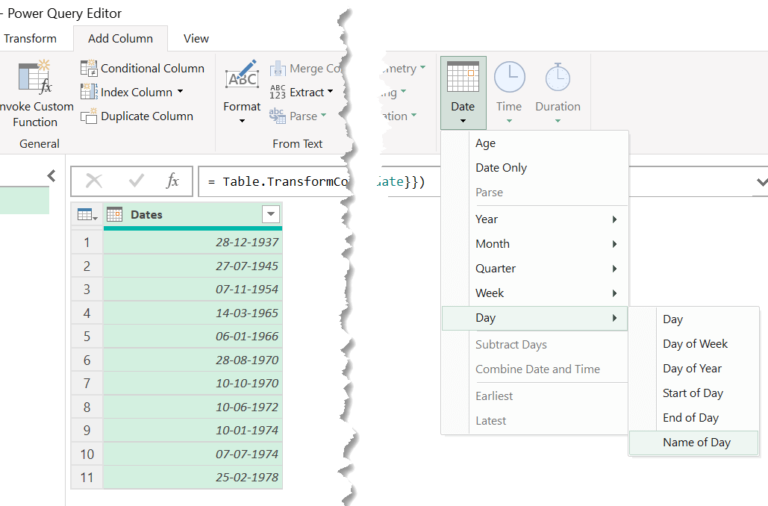 Find Day Name from Date in Excel - XL n CAD