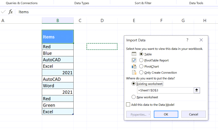 Find the Count of each Item in a List in Excel - XL n CAD