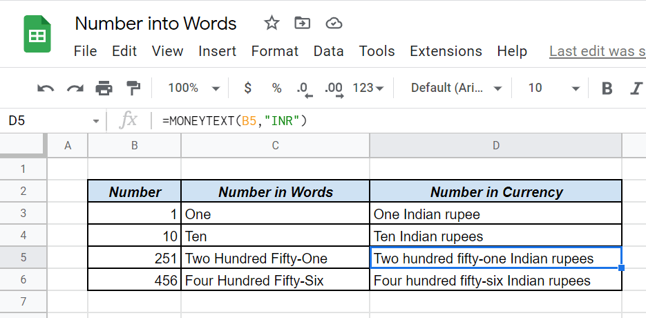  How To Convert Numbers To Words In GoogleSheets XL N CAD