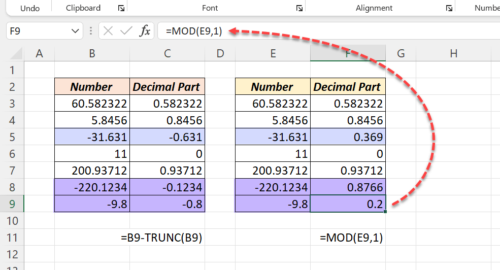 How to get the Decimal part of number in Excel - XL n CAD