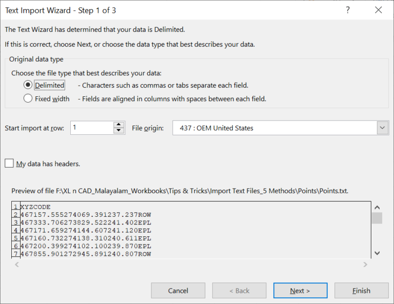 how-to-import-text-files-into-excel-xl-n-cad