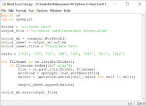 Python Program to Read Excel Files - XL n CAD