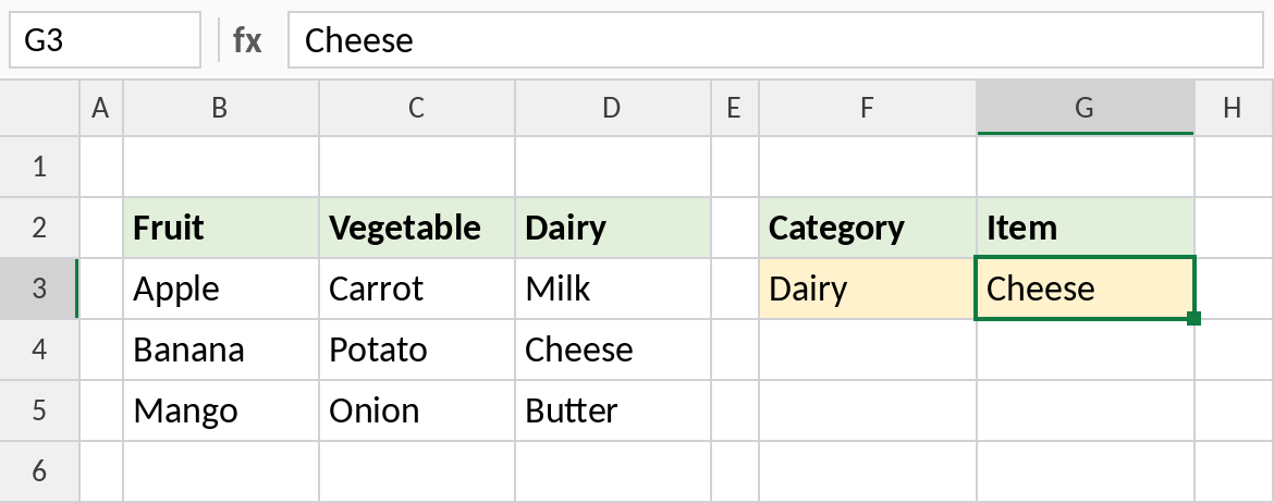 Excel dependent drop-down list using named ranges and INDIRECT